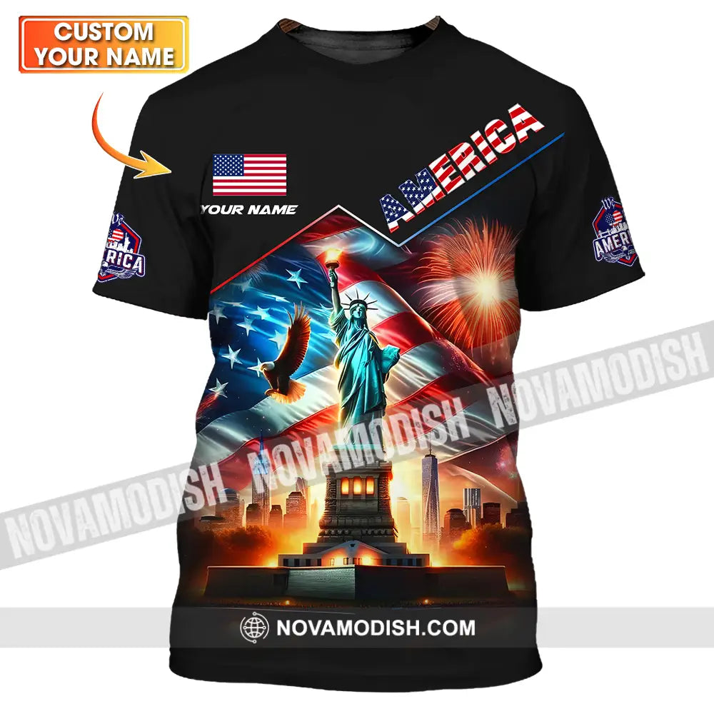 Unisex Shirt - Custom Name America Shirt T-shirt