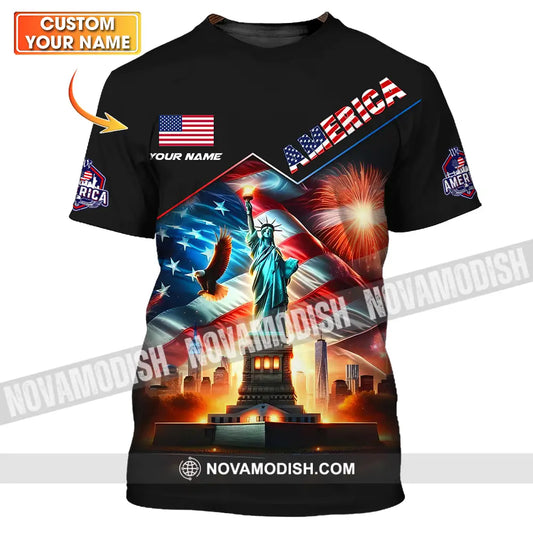 Unisex Shirt - Custom Name America Shirt T-shirt