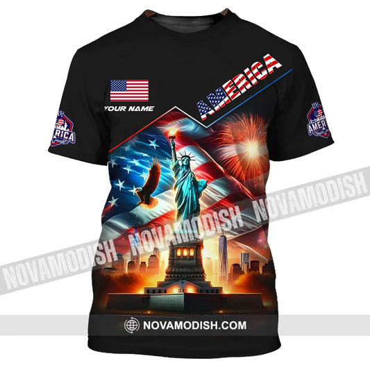 Unisex Shirt - Custom Name America Shirt T-Shirt / S T-shirt