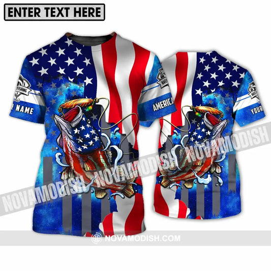 Unisex Shirt - Custom Name Shirt American Bass Fishing T-Shirt / S T-shirt