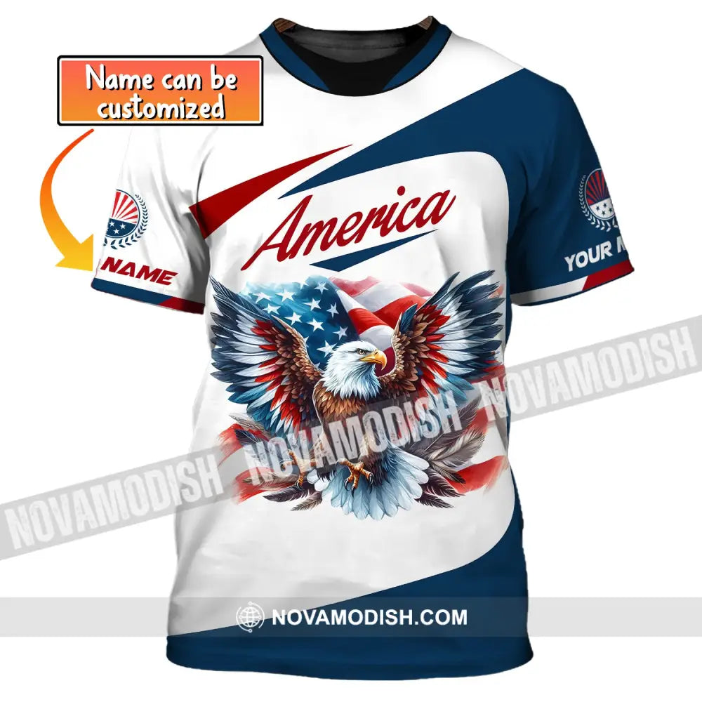 Unisex Shirt Custom Name American Eagle America Lover T-Shirt