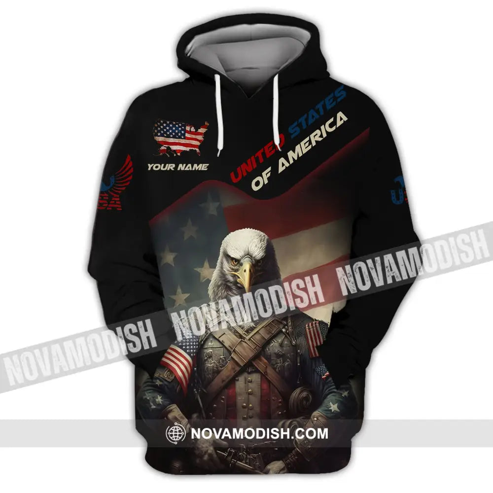 Unisex Shirt Custom Name American Pride America Lover T-Shirt Hoodie / S