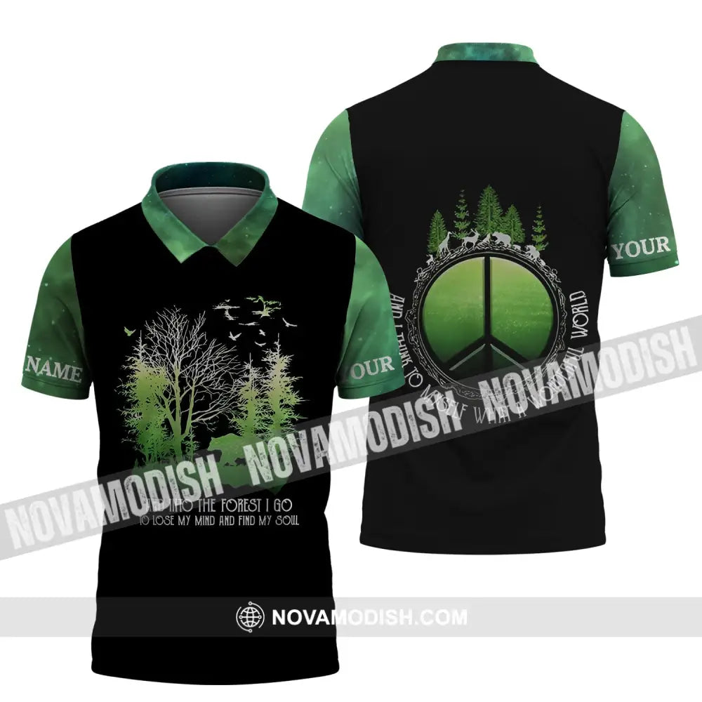 Unisex Shirt - Custom Name Shirt - And Into The Forest I Go To Lose My Mind And Find My Soul Polo Shirt / S T-shirt