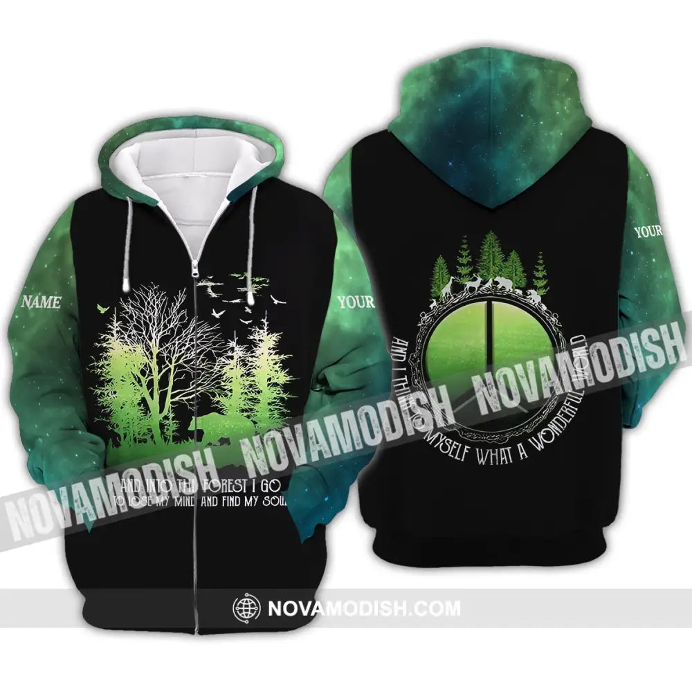 Unisex Shirt - Custom Name Shirt - And Into The Forest I Go To Lose My Mind And Find My Soul Zipper Hoodie / S T-shirt
