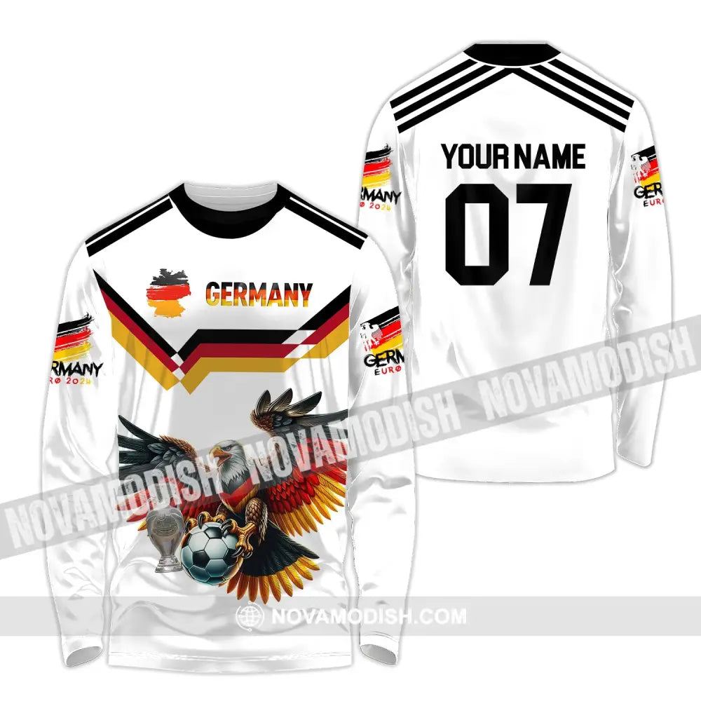 Unisex Shirt - Custom Name And Number 2024 Euro Cup Germany Team Long Sleeve / S T-Shirt