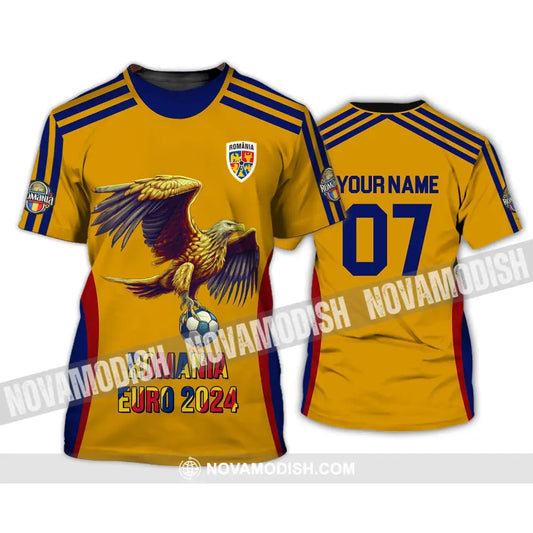 Unisex Shirt - Custom Name And Number 2024 Euro Cup Romania Team T-Shirt / S T-Shirt