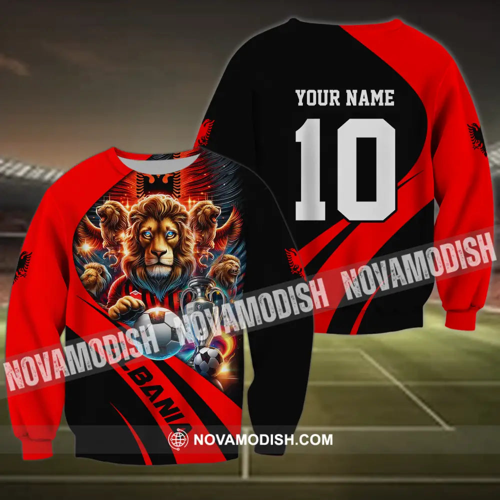 Unisex Shirt - Custom Name And Number Albania Euro 2024 National Team Long Sleeve / S T-Shirt