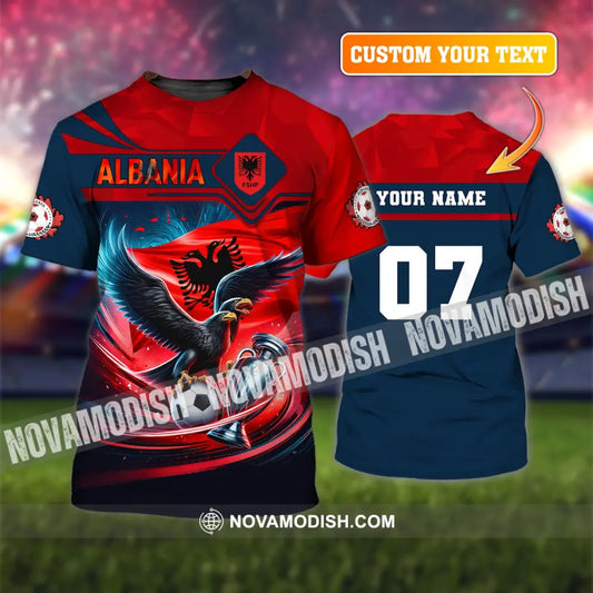 Unisex Shirt Custom Name And Number Albania Football Euro 2024 Polo Long Sleeve T-Shirt