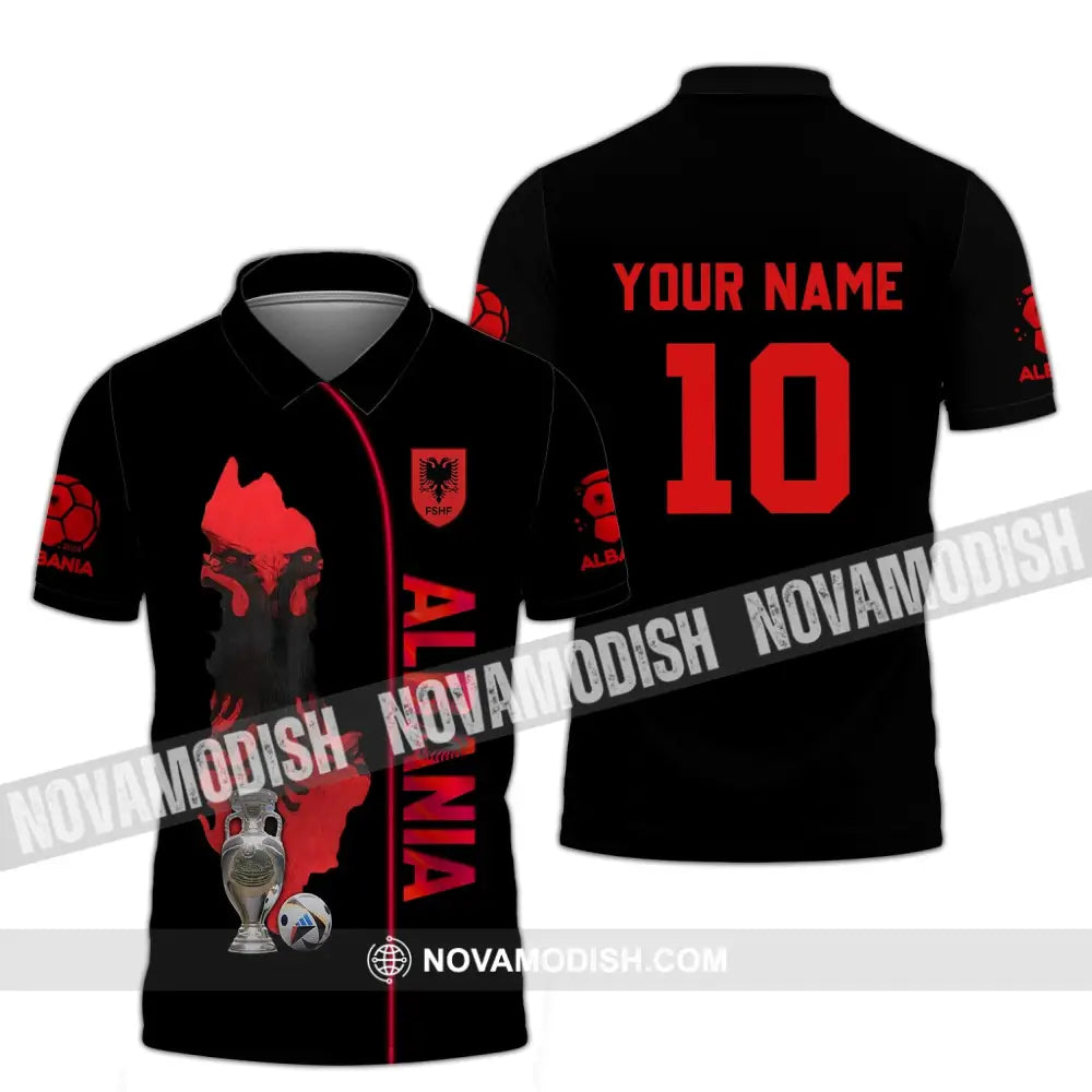 Unisex Shirt - Custom Name And Number Albania National Team Euro 2024 Polo / S T-Shirt