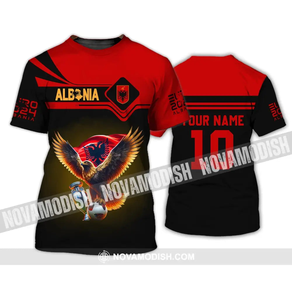 Unisex Shirt - Custom Name And Number Albania National Team Euro 2024 Red T-Shirt / S T-Shirt