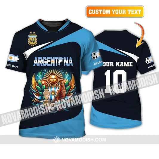 Unisex Shirt Custom Name And Number Argentina Euro 2024 Football Polo Long Sleeve T-Shirt