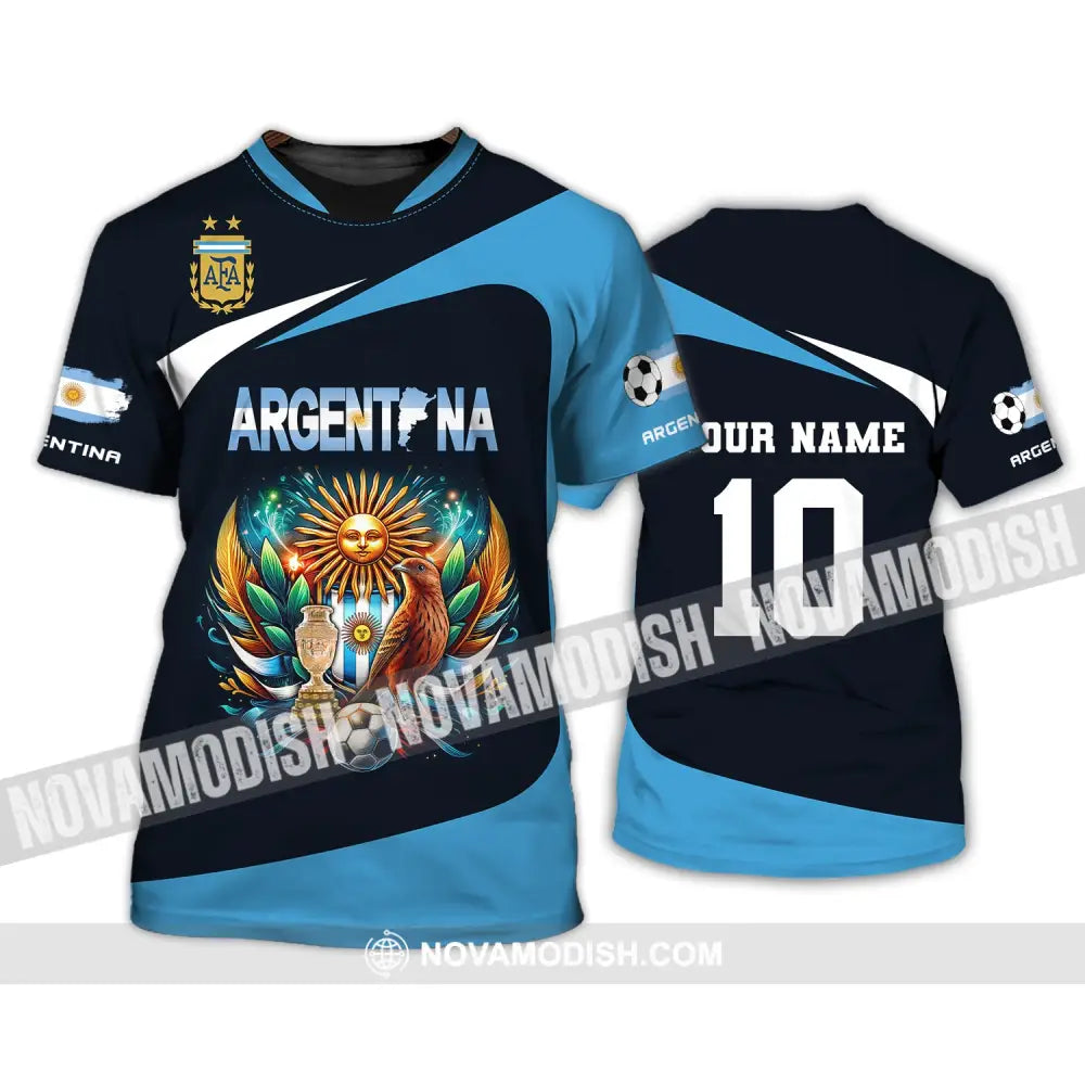 Unisex Shirt Custom Name And Number Argentina Euro 2024 Football Polo Long Sleeve T-Shirt / S