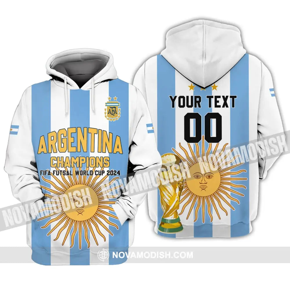 Unisex Shirt - Custom Name And Number Shirt - Argentina Football Fifa World Cup Champions Shirt Hoodie / S T-shirt