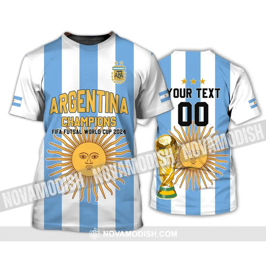 Unisex Shirt - Custom Name And Number Shirt - Argentina Football Fifa World Cup Champions Shirt T-Shirt / S T-shirt