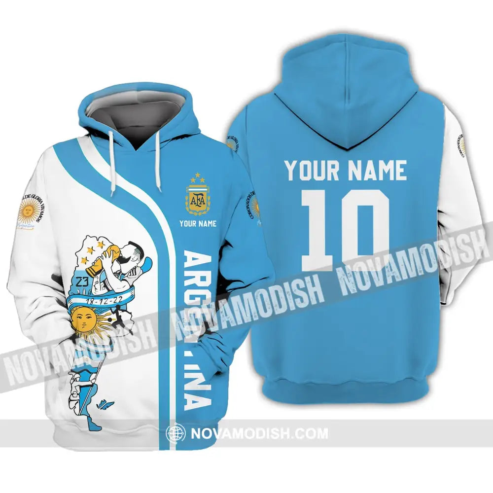 Unisex Shirt - Custom Name And Number Argentina National Team Afa Hoodie / S T-Shirt