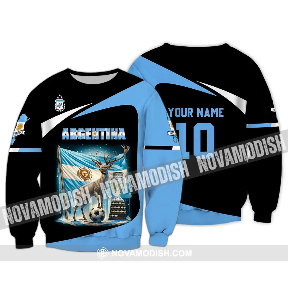 Unisex Shirt - Custom Name And Number Argentina National Team Lover Long Sleeve / S T-Shirt