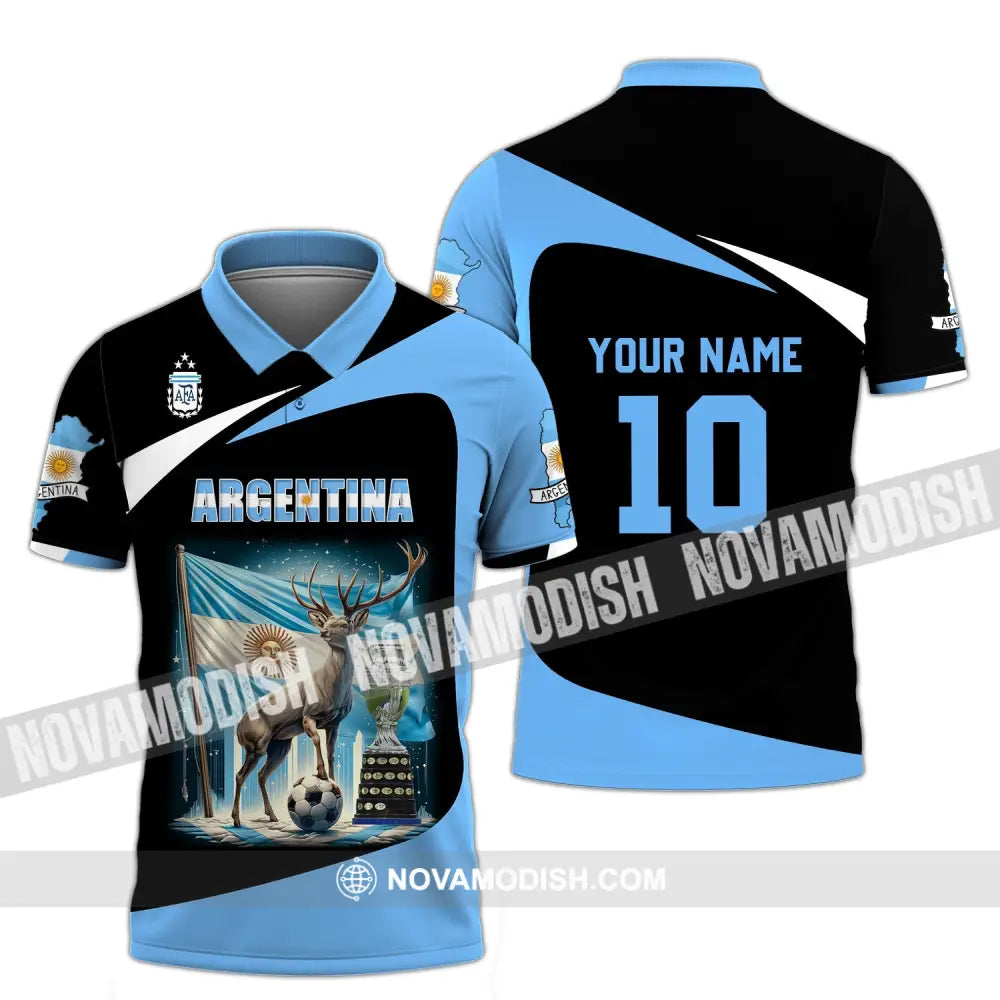 Unisex Shirt - Custom Name And Number Argentina National Team Lover Polo / S T-Shirt