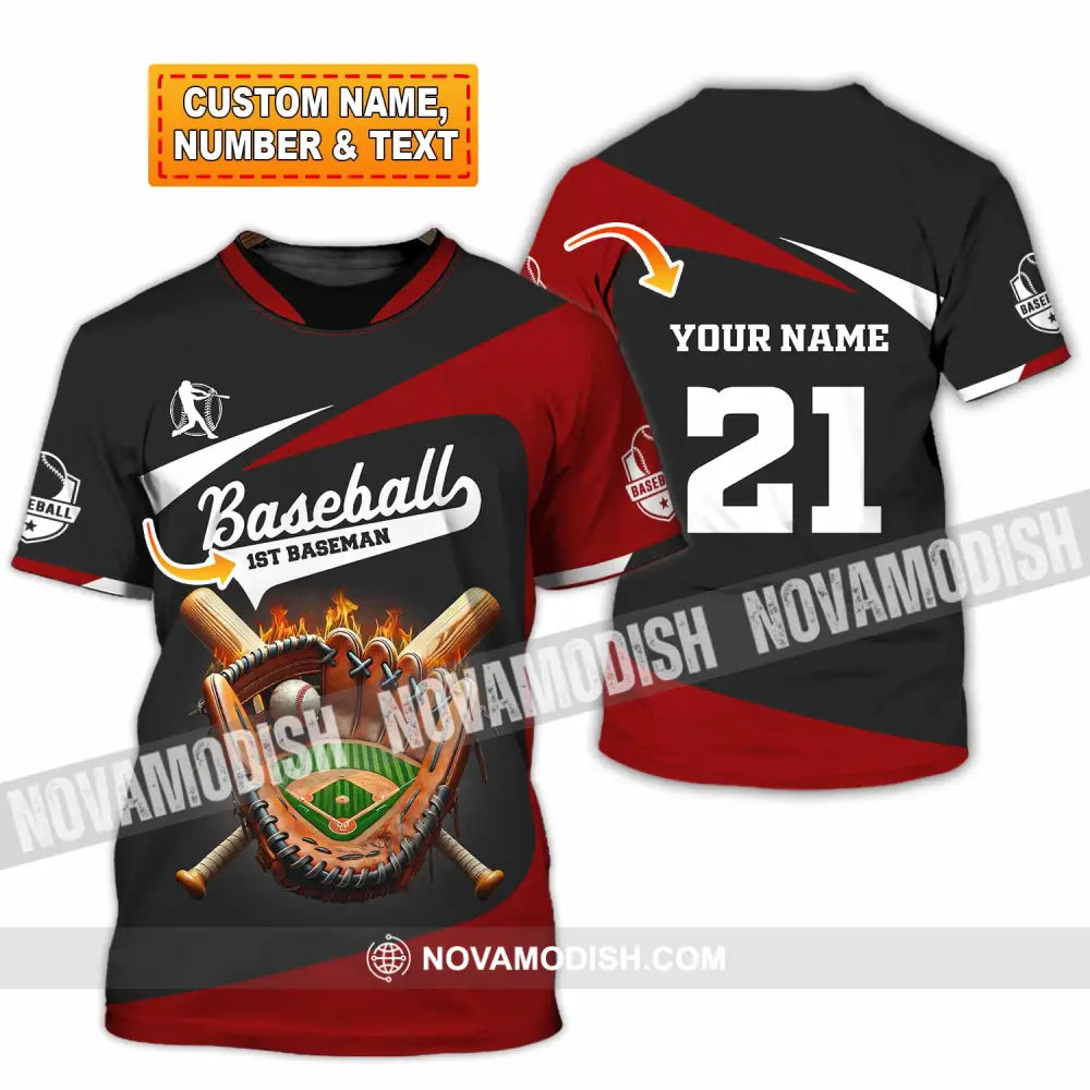 Unisex Shirt Custom Name And Number Baseball Love T-Shirt T-Shirt