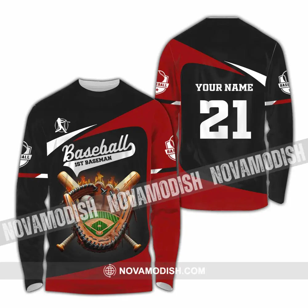 Unisex Shirt Custom Name And Number Baseball Love T-Shirt Long Sleeve / S T-Shirt