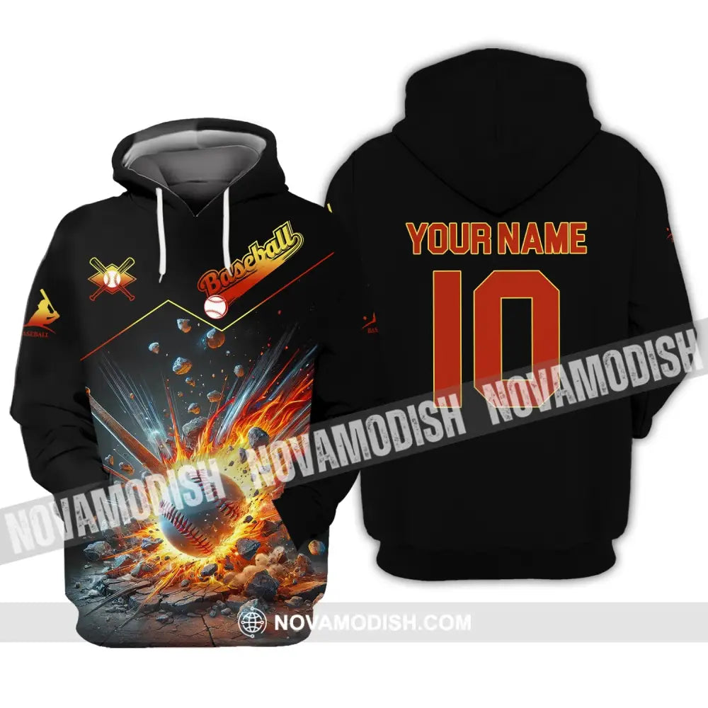 Unisex Shirt - Custom Name And Number Baseball Sport Hoodie / S T-Shirt