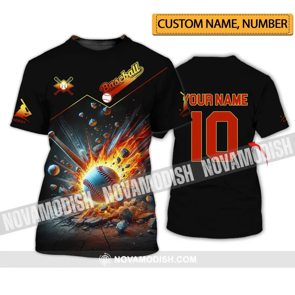 Unisex Shirt - Custom Name And Number Baseball Sport T-Shirt