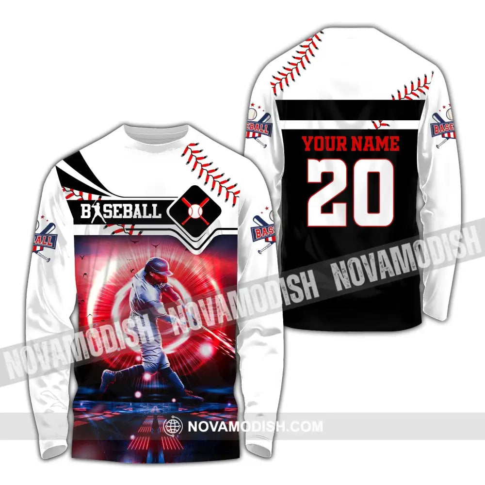 Unisex Shirt Custom Name And Number Baseball T-Shirt For Club Gift Players Long Sleeve / S T-Shirt