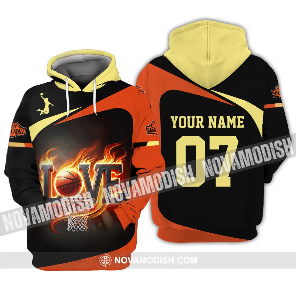 Unisex Shirt Custom Name And Number Basketball Lover Gift Hoodie / S T-Shirt