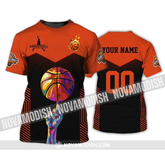 Unisex Shirt Custom Name And Number Basketball Lover T-Shirt Long Sleeve Polo / S