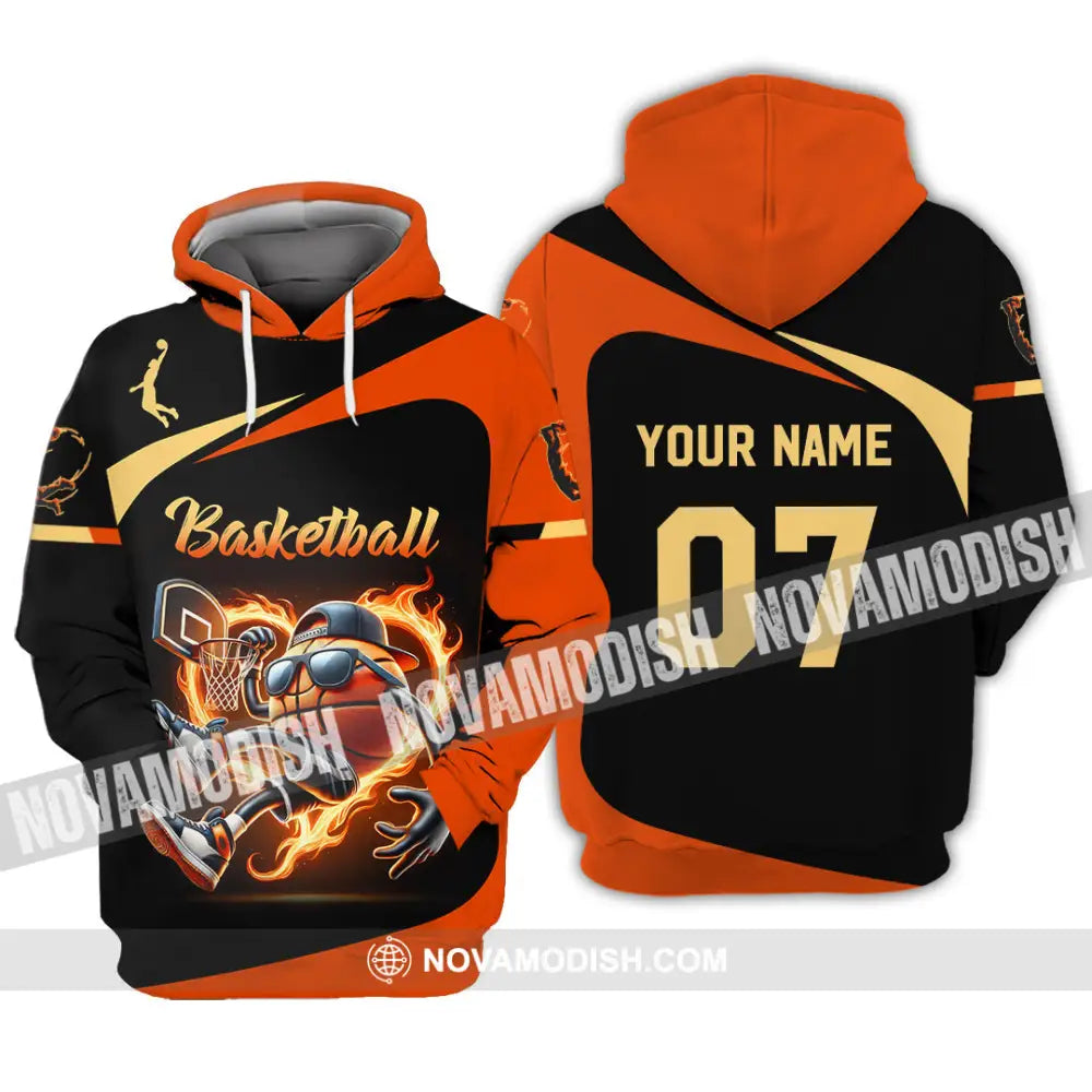 Unisex Shirt Custom Name And Number Basketball Polo Long Sleeve Gift Hoodie / S T-Shirt