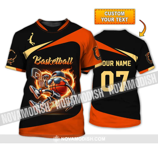 Unisex Shirt Custom Name And Number Basketball Polo Long Sleeve Gift T-Shirt