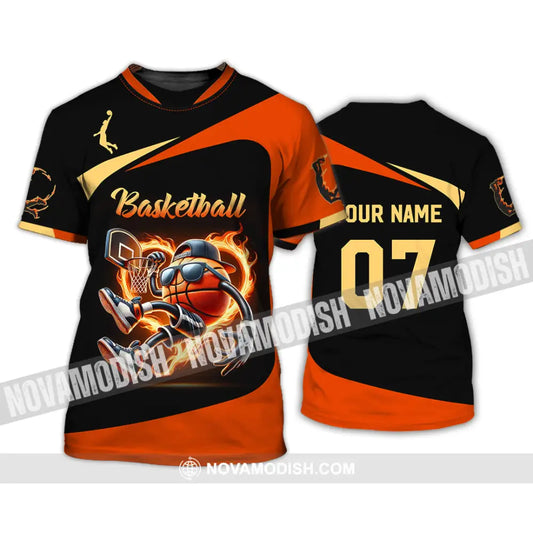 Unisex Shirt Custom Name And Number Basketball Polo Long Sleeve Gift T-Shirt / S T-Shirt