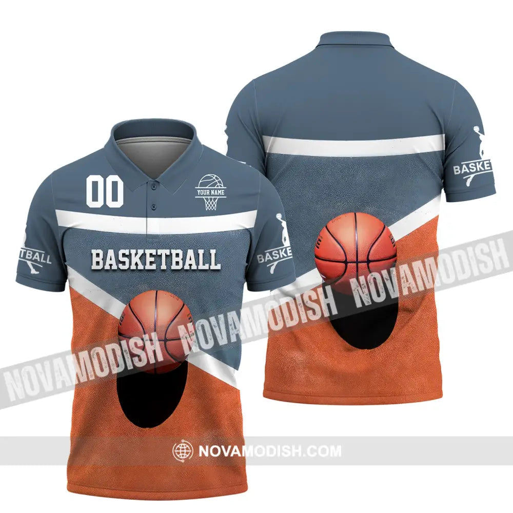 Unisex Shirt Custom Name And Number Basketball Polo Long Sleeve / S T-Shirt