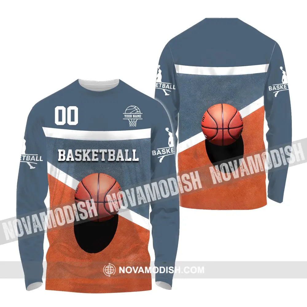 Unisex Shirt Custom Name And Number Basketball Polo Long Sleeve / S T-Shirt