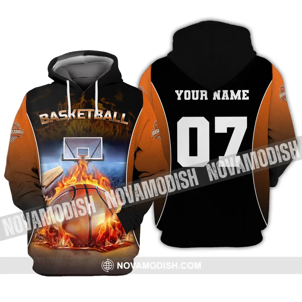 Unisex Shirt Custom Name And Number Basketball T-Shirt Gift For Player Hoodie / S