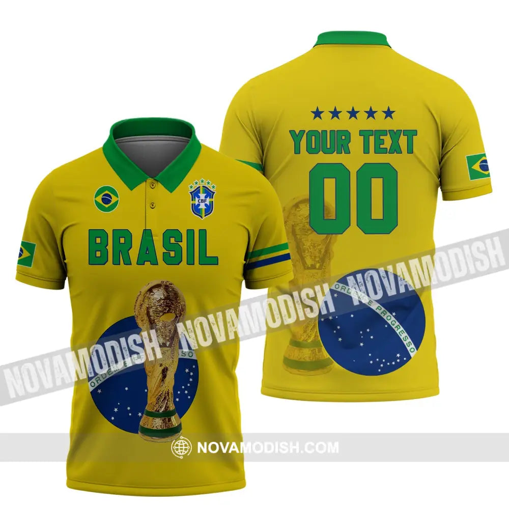 Unisex Shirt - Custom Name And Number Shirt - Brazil Go Champions Selecao Campeao Sport Shirt Polo Shirt / S T-shirt