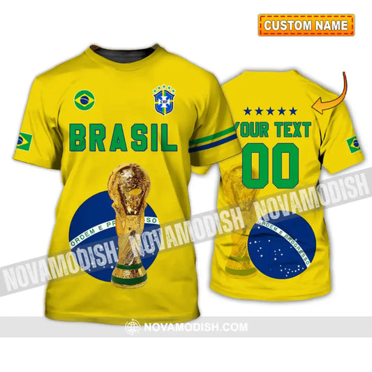Unisex Shirt - Custom Name And Number Shirt - Brazil Go Champions Selecao Campeao Sport Shirt T-shirt