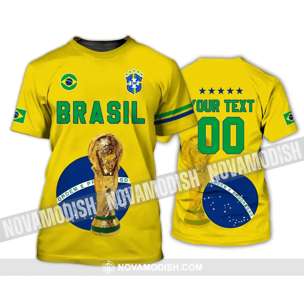Unisex Shirt - Custom Name And Number Shirt - Brazil Go Champions Selecao Campeao Sport Shirt T-Shirt / S T-shirt