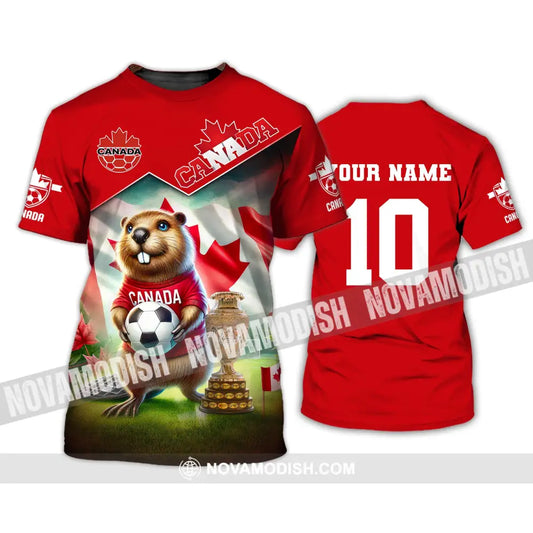 Unisex Shirt Custom Name And Number Canada Football Polo Euro 2024 Hoodie Long Sleeve T-Shirt / S