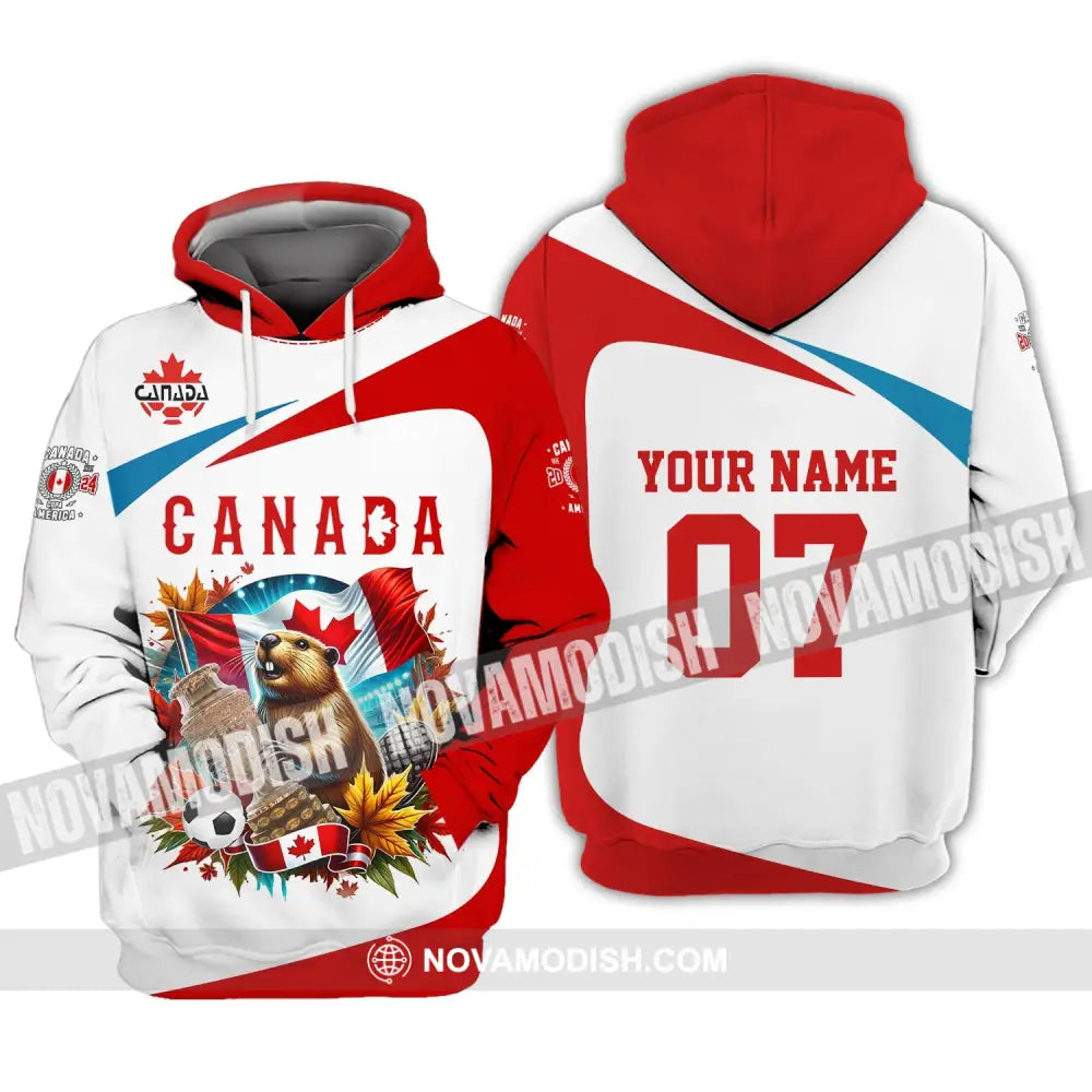 Unisex Shirt - Custom Name And Number Canada Team Copa 2024 Hoodie / S T-Shirt