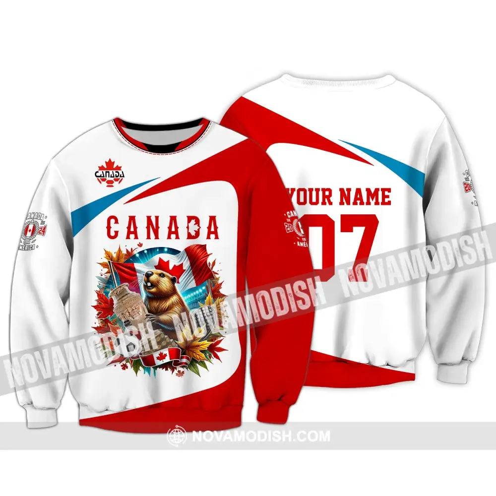 Unisex Shirt - Custom Name And Number Canada Team Copa 2024 Long Sleeve / S T-Shirt