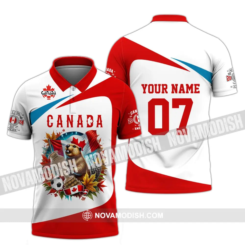 Unisex Shirt - Custom Name And Number Canada Team Copa 2024 Polo / S T-Shirt