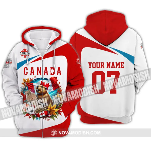 Unisex Shirt - Custom Name And Number Canada Team Copa 2024 Zipper Hoodie / S T-Shirt