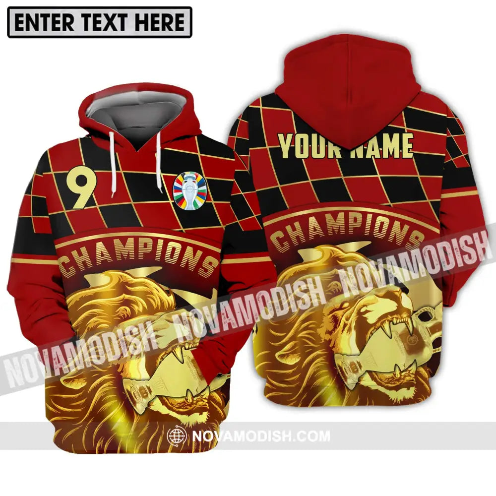 Unisex Shirt - Custom Name And Number Shirt Champions Gold Lion Shirt Hoodie / S T-shirt