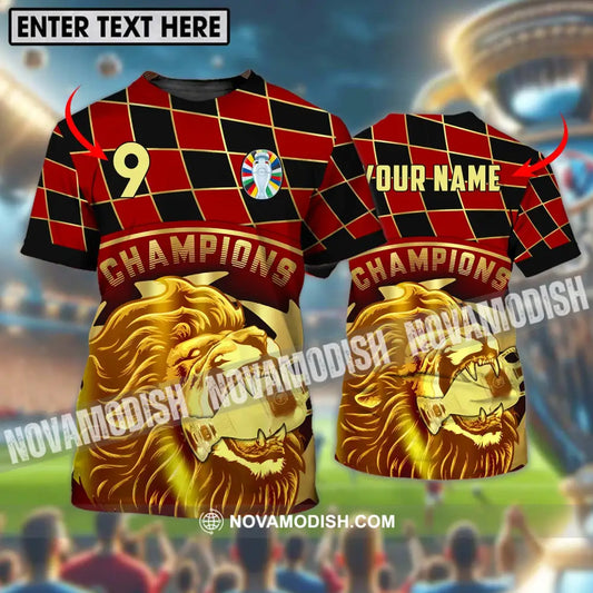 Unisex Shirt - Custom Name And Number Shirt Champions Gold Lion Shirt T-shirt