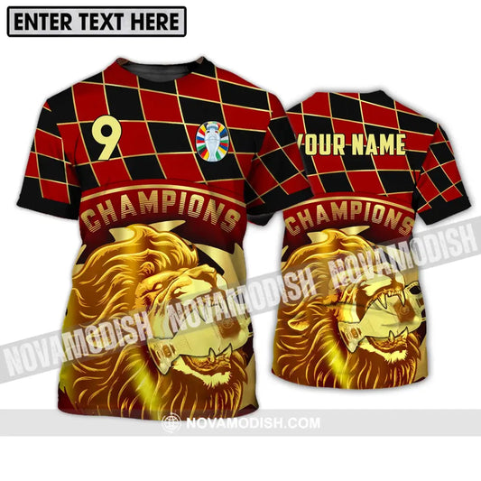 Unisex Shirt - Custom Name And Number Shirt Champions Gold Lion Shirt T-Shirt / S T-shirt