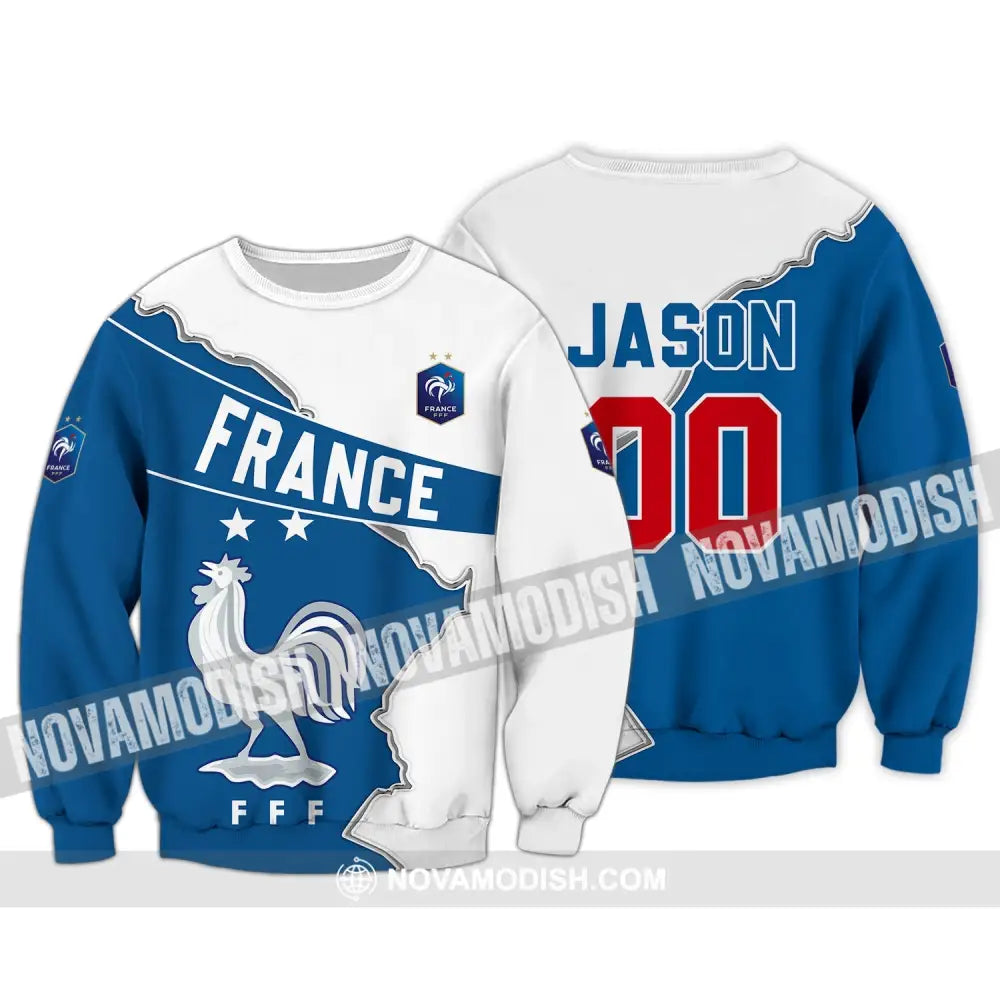 Unisex Shirt - Custom Name And Number Shirt Chicken France FFF Team Lover Shirt Euro 2024 Long Sleeve / S T-shirt