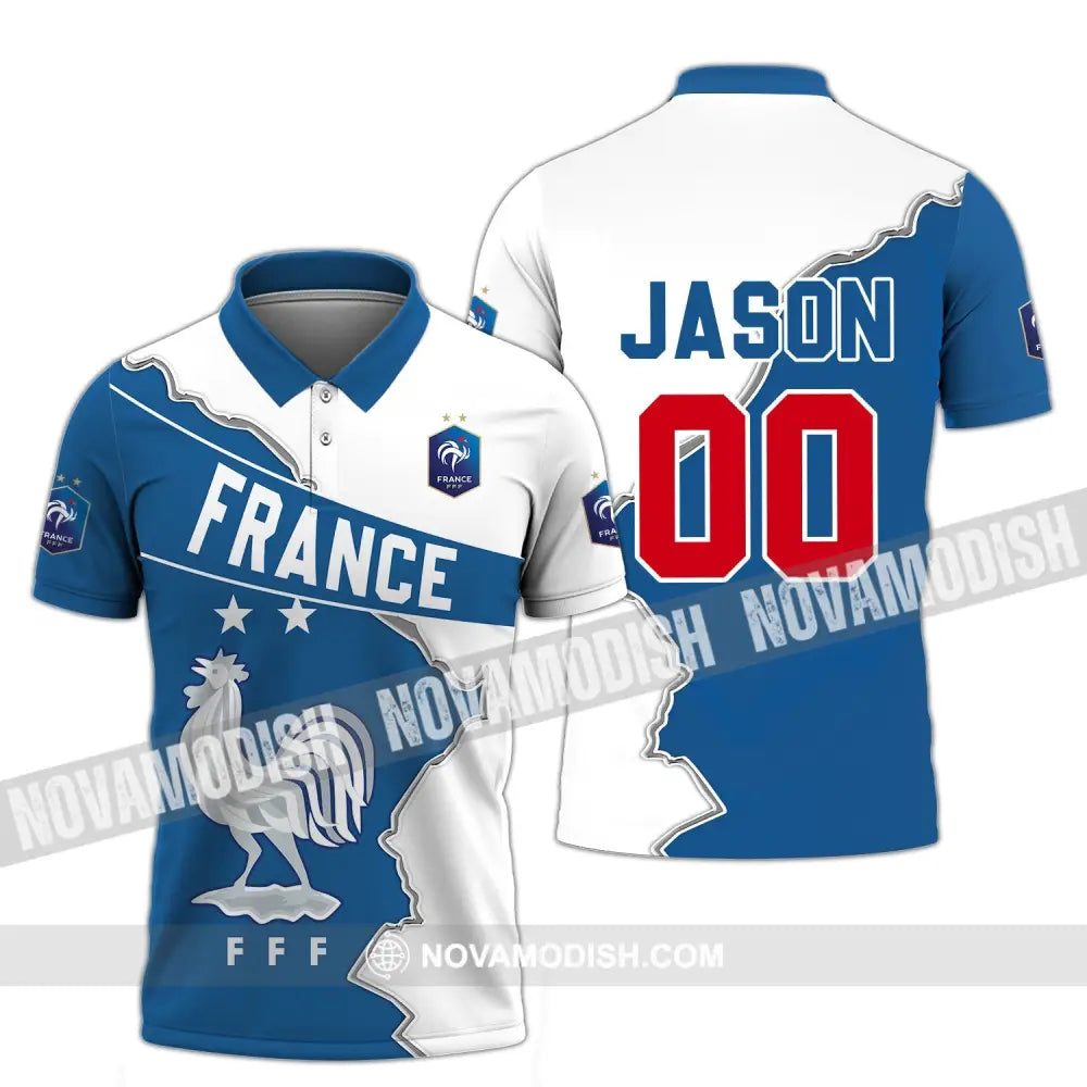 Unisex Shirt - Custom Name And Number Shirt Chicken France FFF Team Lover Shirt Euro 2024 Polo Shirt / S T-shirt
