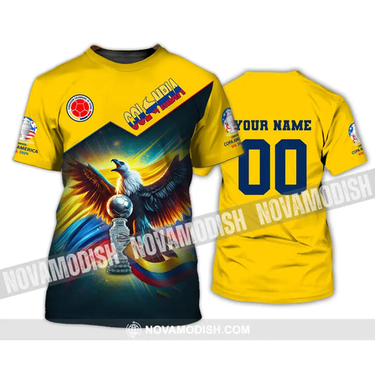 Unisex Shirt Custom Name And Number Colombia Football Copa 2024 Polo Long Sleeve T-Shirt / S