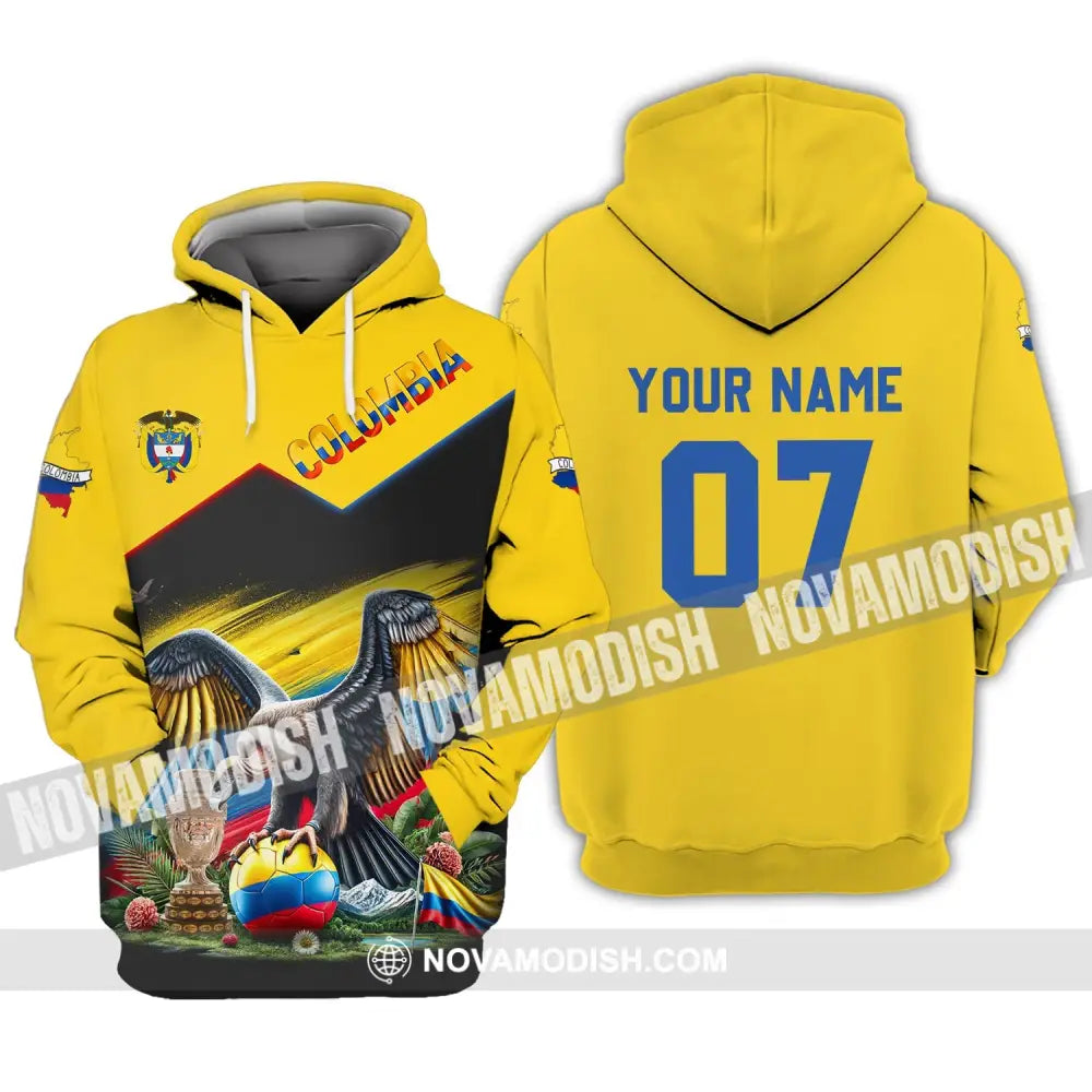 Unisex Shirt - Custom Name And Number Colombia National Team Cup Hoodie / S T-Shirt