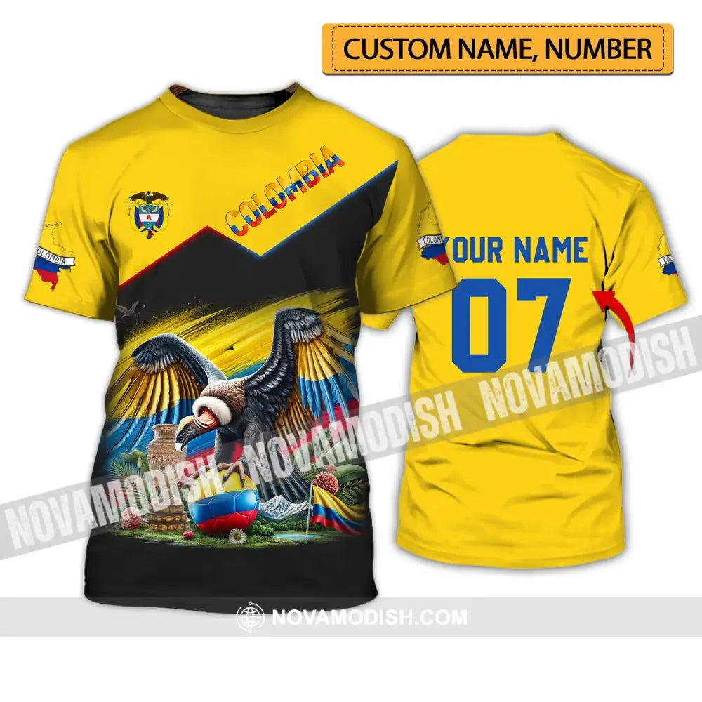 Unisex Shirt - Custom Name And Number Colombia National Team Cup T-Shirt